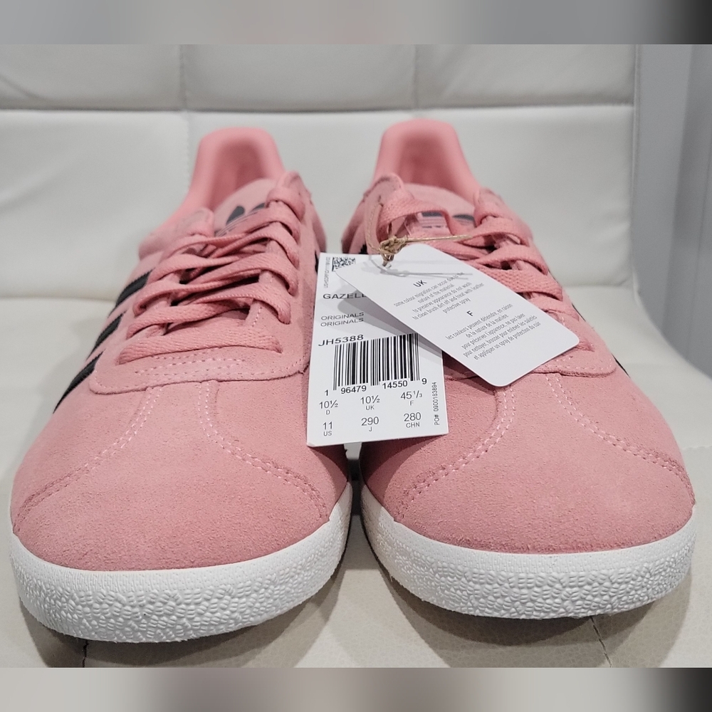 Adidas Gazelle shoe Glow Pink/Aurora Black/Core White Mens Size 11 - Picture 2 of 9
